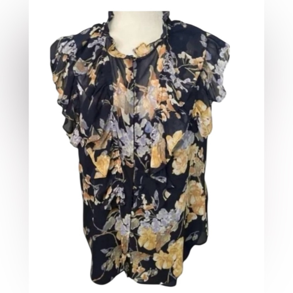 Lauren Ralph Lauren floral Georgette Medium short sleeve blouse with a camisole